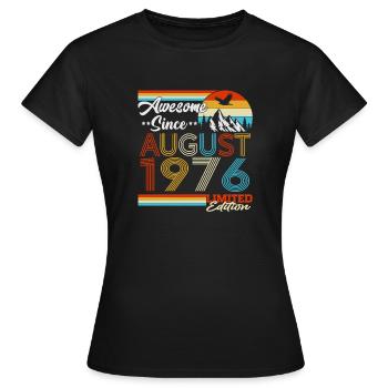 August 1976 Vintage Retro Geburtstag Geschenk - Frauen T-Shirt - Schwarz - Vorne - AI Model Female 172 dark (172cm)