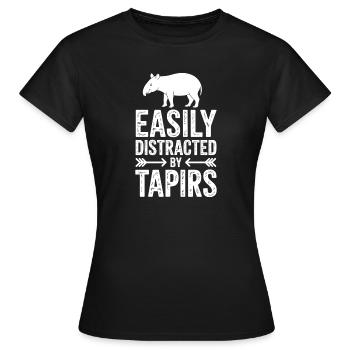 Dictons de tapir Tapir Drôle de cadeau de tapir - T-shirt Femme - noir - Devant - AI Model Female 172 dark (172cm)