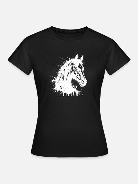 Abstraktes Spritzpferd - Frauen T-Shirt - Schwarz