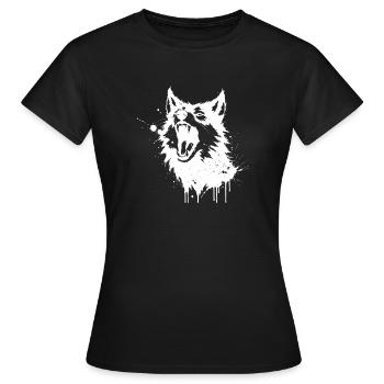 Wolfsheul-Platscher - Frauen T-Shirt - Schwarz - Vorne - AI Model Female 172 dark (172cm)