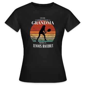 Tennis Grandma Gift for Proud Grandmother - Women's T-Shirt - black - Front - AI Model Female 172 dark (172cm)