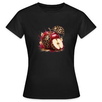 Pomme glamure léopard - T-shirt Femme - noir - Devant - AI Model Female 172 dark (172cm)