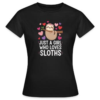 Une seule fille aime les paresseux - T-shirt Femme - noir - Devant - AI Model Female 172 dark (172cm)