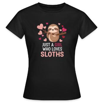 L’amour paresseux : Juste une fille paresseuse - T-shirt Femme - noir - Devant - AI Model Female 172 dark (172cm)