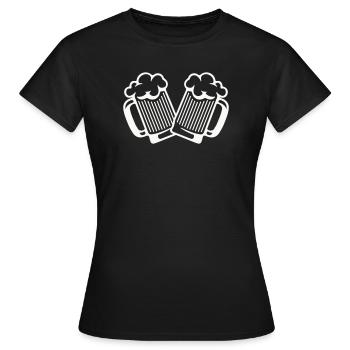 Tapotement des verres à bière - T-shirt Femme - noir - Devant - AI Model Female 172 dark (172cm)