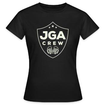 jga_crew_wappen- - T-shirt Femme - noir - Devant - AI Model Female 172 dark (172cm)