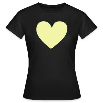 Pastellherz Gelb Kleidungsdruck - Frauen T-Shirt - Schwarz - Vorne - AI Model Female 172 dark (172cm)