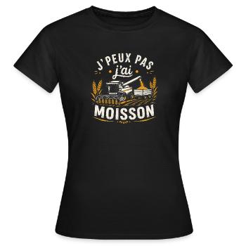 T-shirt J'peux Pas J'ai Moisson Agriculteur - T-shirt Femme - noir - Devant - AI Model Female 172 dark (172cm)