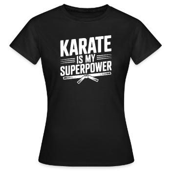 Le karaté est mon super-pouvoir - T-shirt Femme - noir - Devant - AI Model Female 172 dark (172cm)