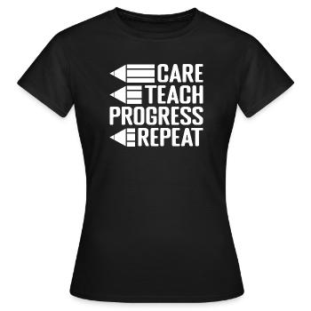 Garde des enseignants de maternelle Enseigne à la garderie répétée - T-shirt Femme - noir - Devant - AI Model Female 172 dark (172cm)
