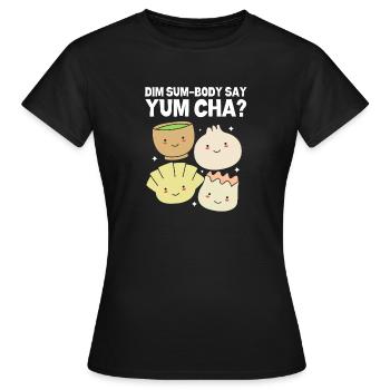 Dim sum - T-shirt Femme - noir - Devant - AI Model Female 172 dark (172cm)