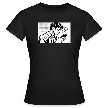 man in love - Frauen T-Shirt - Schwarz - Vorne - AI Model Female 172 dark (172cm)