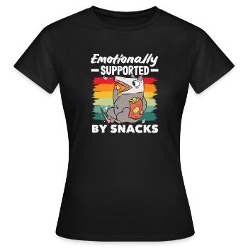 J’ai besoin de snacks, d’humour animalier drôle - T-shirt Femme - noir - Devant - AI Model Female 172 dark (172cm)