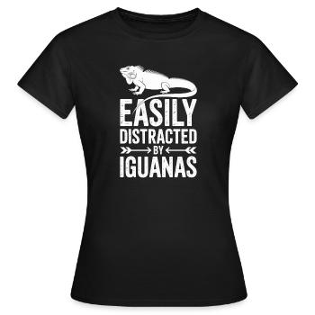 Dictons des iguanes, drôles d’iguanes, cadeau des iguanes. - T-shirt Femme - noir - Devant - AI Model Female 172 dark (172cm)