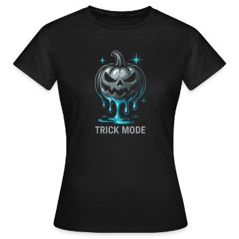 Trick-Modus-Kürbis - Frauen T-Shirt - Schwarz - Vorne - AI Model Female 172 dark (172cm)