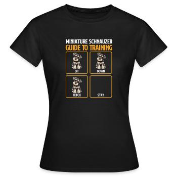 Zwergschnauzer-Trainingsleitfaden Humor - Frauen T-Shirt - Schwarz - Vorne - AI Model Female 172 dark (172cm)