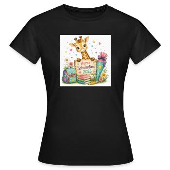 Giraffenstart 2026 Schulanfang - Frauen T-Shirt - Schwarz - Vorne - AI Model Female 172 dark (172cm)