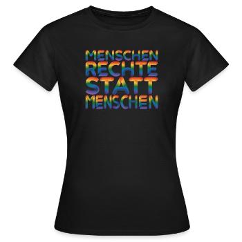 Menschenrechte Statement für Demokratie Fans - Frauen T-Shirt - Schwarz - Vorne - AI Model Female 172 dark (172cm)