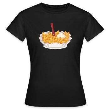 pommes - Frauen T-Shirt - Schwarz - Vorne - AI Model Female 172 dark (172cm)