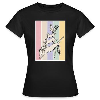 Yoga Tierstapel - Frauen T-Shirt - Schwarz - Vorne - AI Model Female 172 dark (172cm)