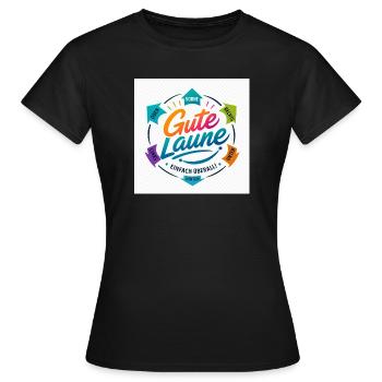 Gute Laune Kreis Farbig Positiv - Frauen T-Shirt - Schwarz - Vorne - AI Model Female 172 dark (172cm)