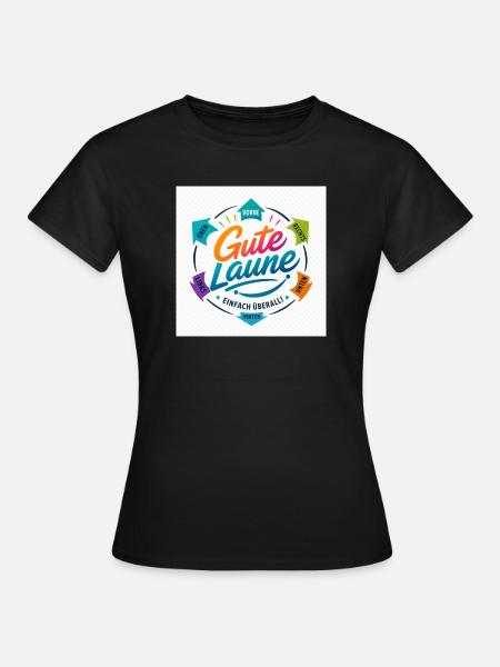 Gute Laune Kreis Farbig Positiv - Frauen T-Shirt - Schwarz