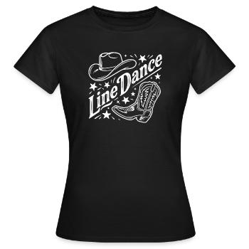 Line Dance Western Country - Frauen T-Shirt - Schwarz - Vorne - AI Model Female 172 dark (172cm)