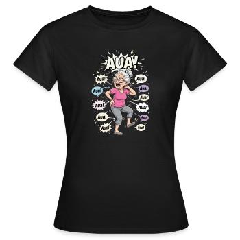 Ouch Granny Comicburst - Women's T-Shirt - black - Front - AI Model Female 172 dark (172cm)