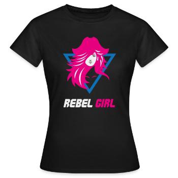 Rebel Girl Bösewicht-Macht - Frauen T-Shirt - Schwarz - Vorne - AI Model Female 172 dark (172cm)