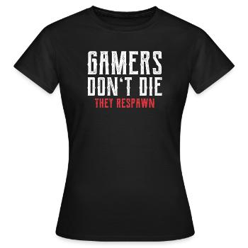 Gamers Respawn - Frauen T-Shirt - Schwarz - Vorne - AI Model Female 172 dark (172cm)