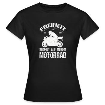 Freiheit Motorrad - Frauen T-Shirt - Schwarz - Vorne - AI Model Female 172 dark (172cm)