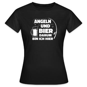 Angeln Und Bier - Frauen T-Shirt - Schwarz - Vorne - AI Model Female 172 dark (172cm)