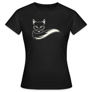 Fuchs Silhouette mit Schweif - Frauen T-Shirt - Schwarz - Vorne - AI Model Female 172 dark (172cm)
