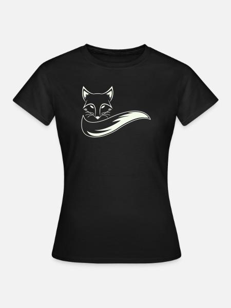 Fuchs Silhouette mit Schweif - Frauen T-Shirt - Schwarz