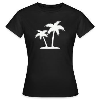 Palmeninsel Silhouette - Frauen T-Shirt - Schwarz - Vorne - AI Model Female 172 dark (172cm)