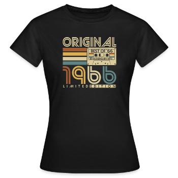 1966 Geburtstag Retro Jahrgang Vintage Geschenk - Frauen T-Shirt - Schwarz - Vorne - AI Model Female 172 dark (172cm)