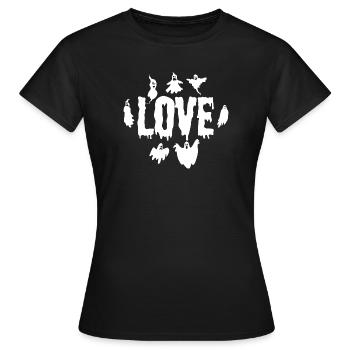 Halloween LOVE Halloween Pumpkin Ghost Halloween - Women's T-Shirt - black - Front - AI Model Female 172 dark (172cm)