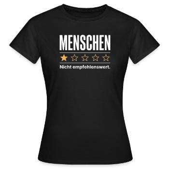 Menschen 1 stern bewertung i schlech nicht  - Frauen T-Shirt - Schwarz - Vorne - AI Model Female 172 dark (172cm)