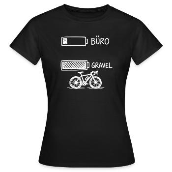 Büro Akku Gravelbike - Frauen T-Shirt - Schwarz - Vorne - AI Model Female 172 dark (172cm)
