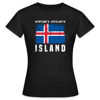 Island Reise - Frauen T-Shirt - Schwarz - Vorne - AI Model Female 172 dark (172cm)