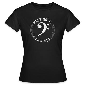 Bass Clef Vintage Taking Keeping It Low Key Musiker Geschenk - Frauen T-Shirt - Schwarz - Vorne - AI Model Female 172 dark (172cm)