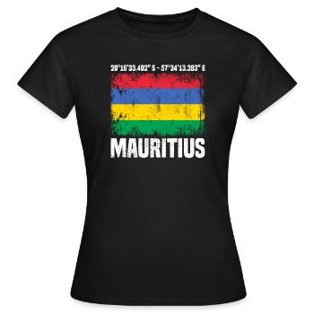 Coordonnées de Maurice - T-shirt Femme - noir - Devant - AI Model Female 172 dark (172cm)