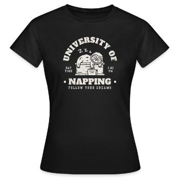 University of Napping - Women's T-Shirt - black - Front - AI Model Female 172 dark (172cm)