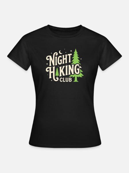 Outdoor-Abenteuer – Nachtwanderclub - Frauen T-Shirt - Schwarz