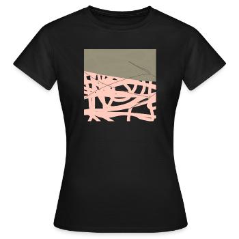 Rosé net on olive background - Women's T-Shirt - black - Front - AI Model Female 172 dark (172cm)