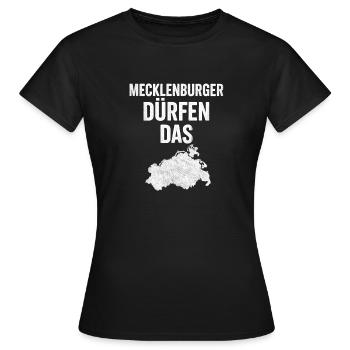 Mecklenburg Dürfen Das - Frauen T-Shirt - Schwarz - Vorne - AI Model Female 172 dark (172cm)