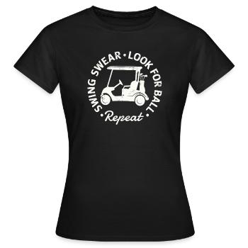Swing Swear - Look For Ball - Repeat  - Frauen T-Shirt - Schwarz - Vorne - AI Model Female 172 dark (172cm)