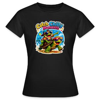 Urlaubs Vibes - Frauen T-Shirt - Schwarz - Vorne - AI Model Female 172 dark (172cm)