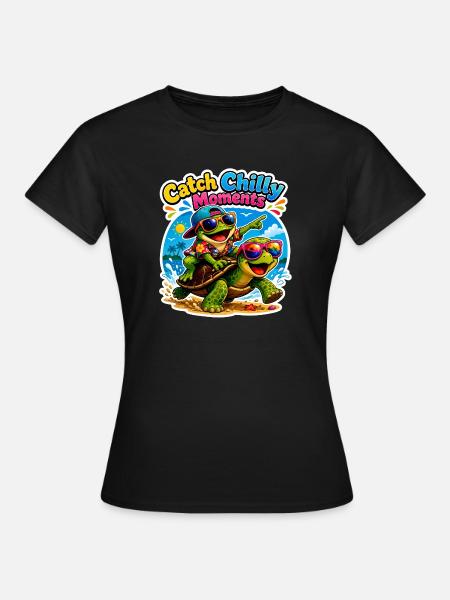 Urlaubs Vibes - Frauen T-Shirt - Schwarz