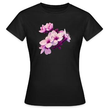 Pink Blossom - Frauen T-Shirt - Schwarz - Vorne - AI Model Female 172 dark (172cm)
